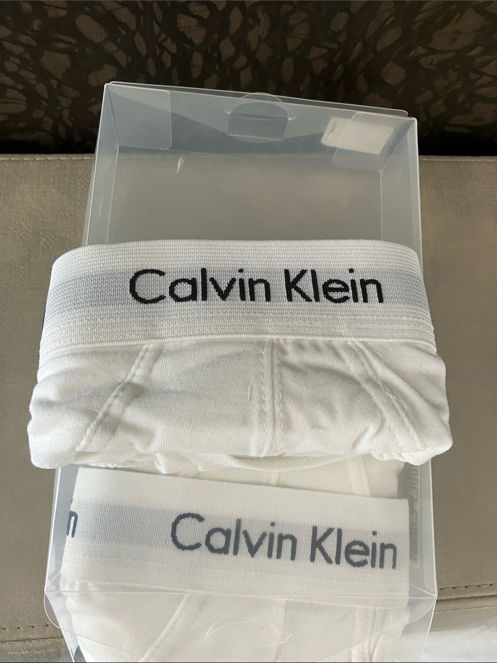 CALVIN KLEIN White Cotton Stretch Classic Fit Briefs - 3 Pack Men’s Size M NIB - Picture 3 of 6